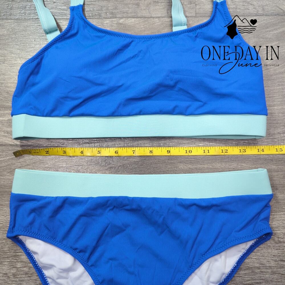 Aleumdr Ribbed Crop Bikini Swimsuit Size L - Picture 3 of 5